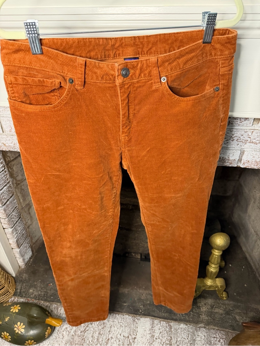 Patagonia Women's Organic Cotton Corduroy Pants Rust Orange 30x26 Straight Leg